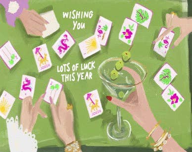 LOTS OF LUCK-NOTE CARD - Rebecca Illustrated