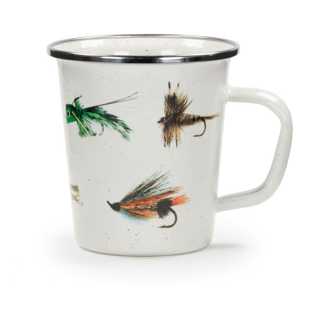 16 oz Enamelware Fishing Fly Latte Mug - Golden Rabbit - Home 2 Court