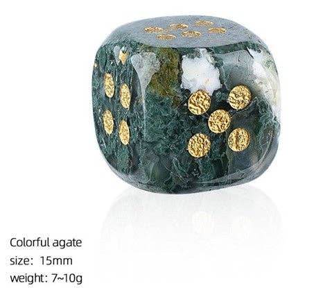 Natural Semi-Precious Gemstone Mahjong Dice – Set of 2