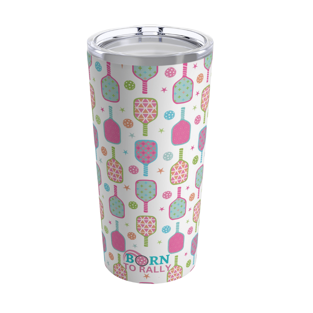 20oz Tumbler - Pink Stars - Born to Rally - Home 2 Court