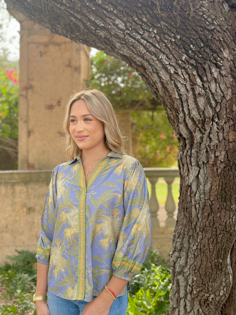 CAMILLE TOP | BOTTLEBRUSH BLUE