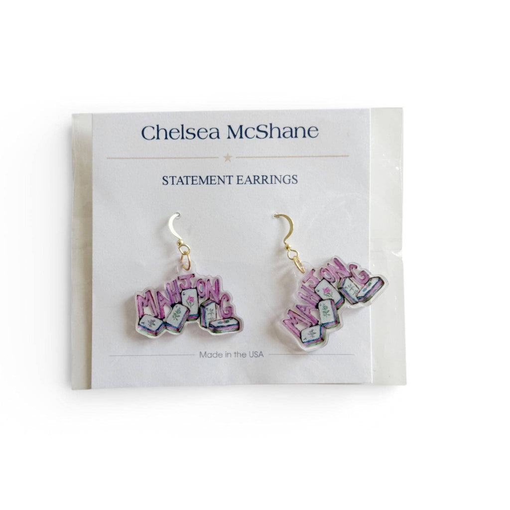 Mahjong Tiles acrylic earrings - Chelsea McShane Art