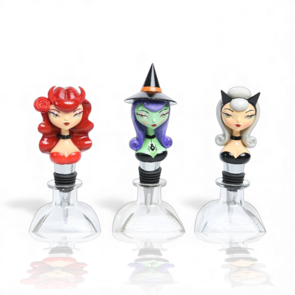 3 Assorted Ghoulish Girly Winestoppers Min/6
