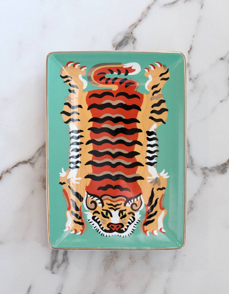 Porcelain Trinket Tray  - Jade Tiger - Idlewild