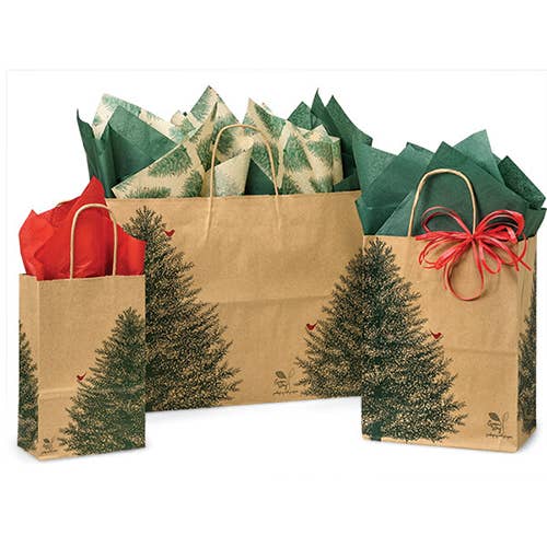 Evergreen Tree Christmas Paper Gift Bags