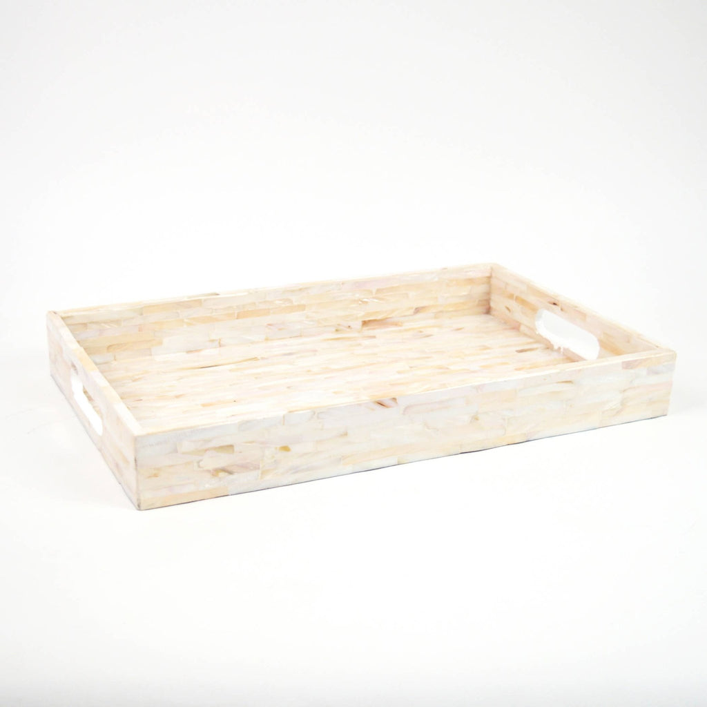 8 Oak Lane - White Mother of Pearl Tray - Home 2 Court