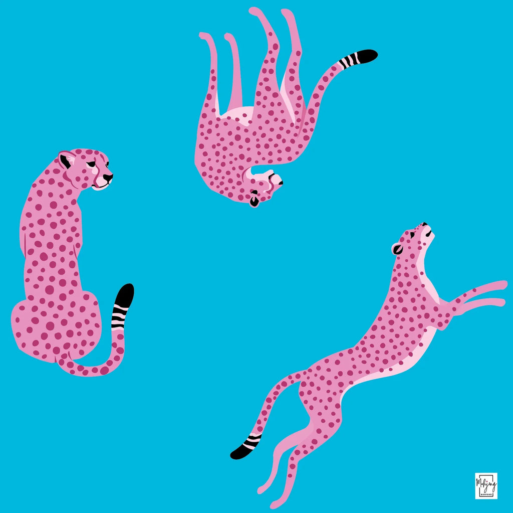 Flirty Leopards-Vivid Blue-Bespoke Mahjong