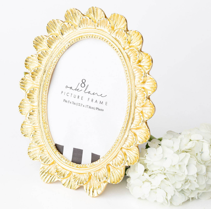 Scalloped 5x7 in. Frame - Gold tone - 8 Oak Lane