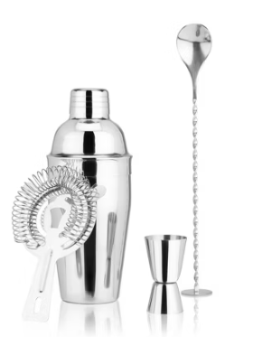 4 Piece Fortify Stainless Steel Barware Set - True Brands