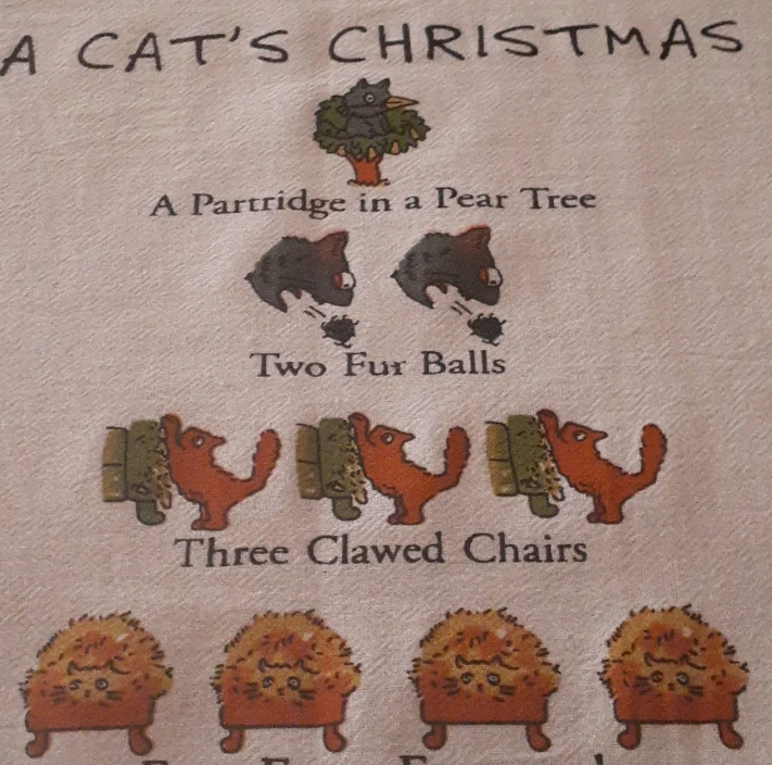 A Cat's Christmas Kitchen Towel - Peking Handicraft