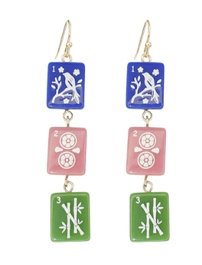 MAHJONG LINEAR TILE EARRINGS  GS