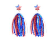 USA Star and Fringe Sequin Earrings - Golden Stella