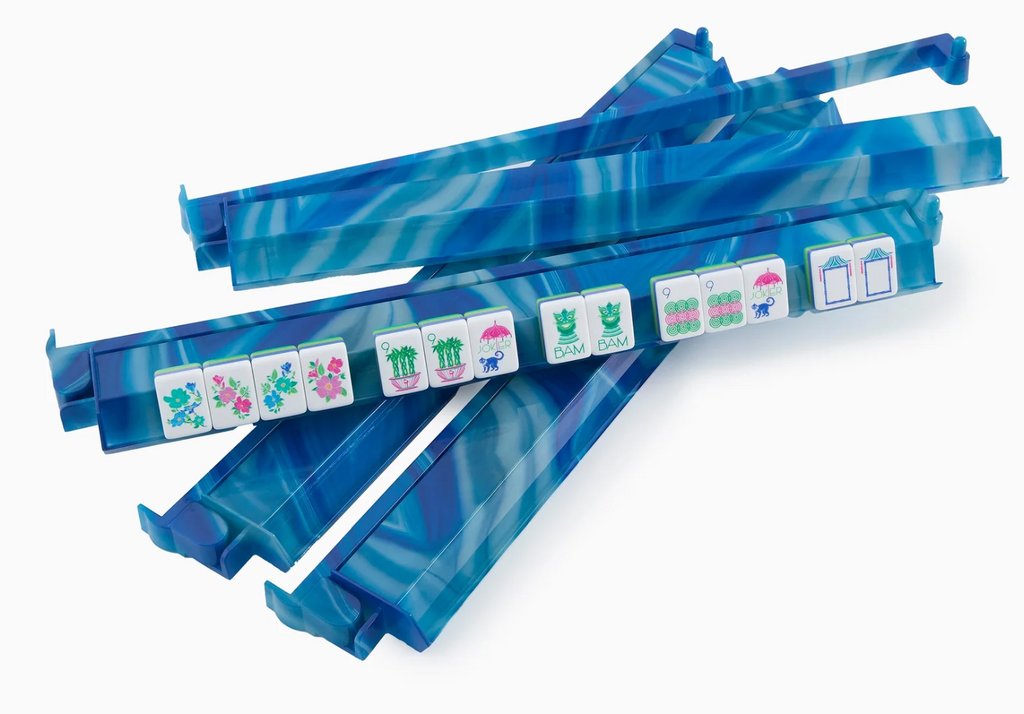 Blue Lace Agate Racks and Pushers - Oh My Mahjong