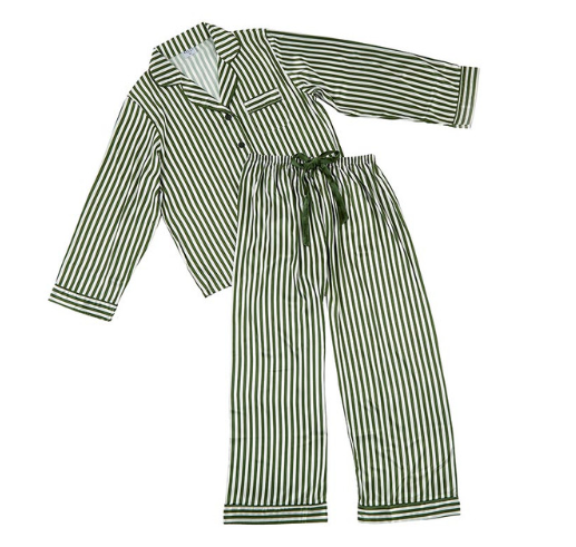 Striped Long Sleeve Pajama Set - Bella Apparel