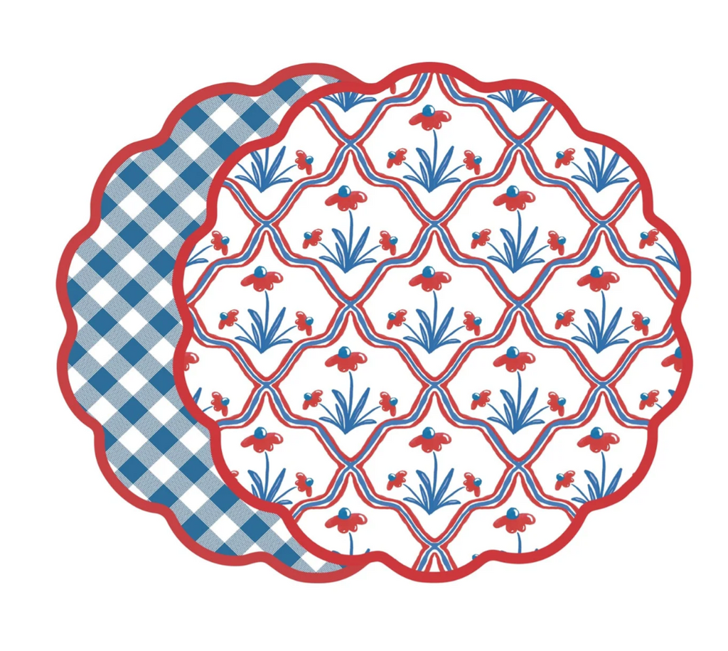 Vida Americana Floral and Gingham Reversible Placements - S4 - Beatriz Ball