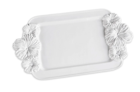 Vida Bloom Medium Hibiscus Tray - White - Beatriz Ball