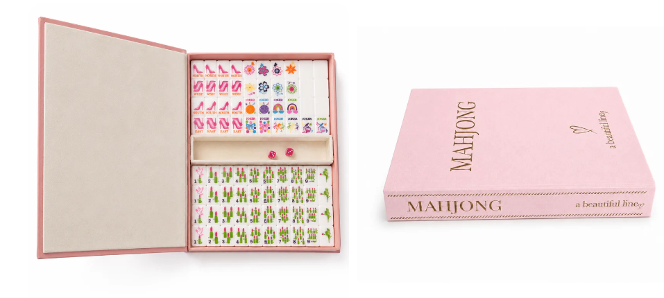 Mahjong Coffee  Table Book- Mahjong Storage -Pink