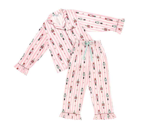 Full Length Ruffled Pajama Set - Nutcracker - Bella Apparel