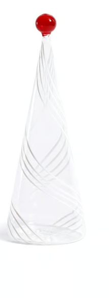 Glass Tree w/ White Swirl Design, 11"
