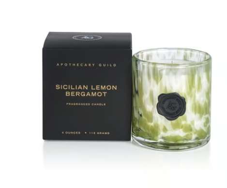 Sicillian Lemon Bergamot Mini Apothecary Guild Opal Glass Gift Boxed Scented Jar Candle