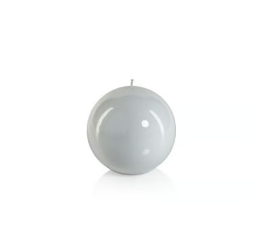 Lacquer Ball Candle-White, 4"