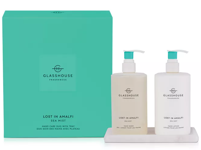 Glasshouse Fragrances Lost in Almafi Hand Wash & Lotion Set WITH tRAY