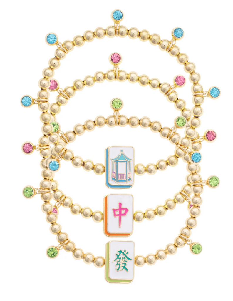 Mahjong Lucky Charms Ball Bead Bracelet -S3- Canvas