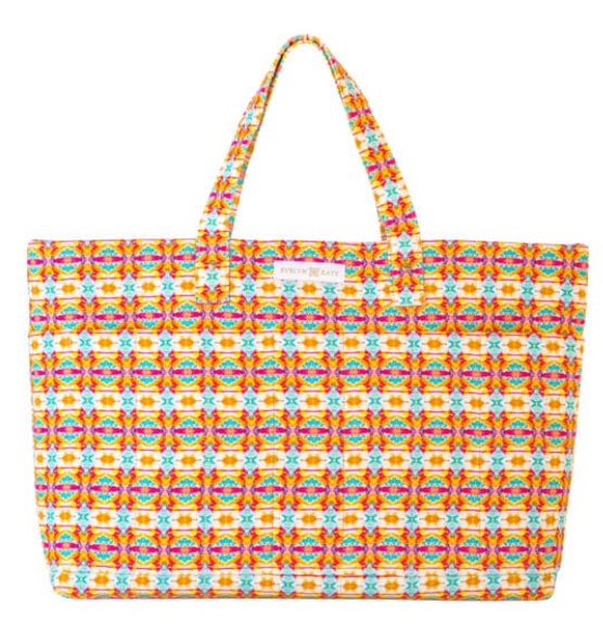 Orange Turtle Quilted Tote - Evelyn Kate