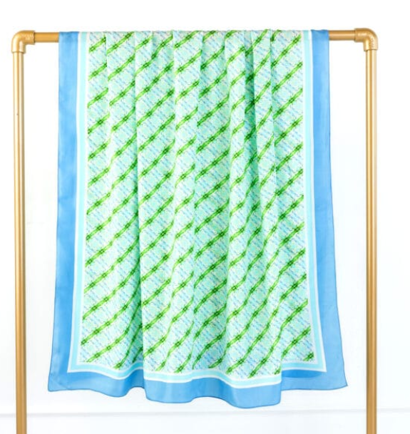 Blue Medallion Silk Scarf