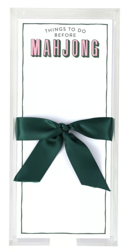 Things to Do Before Mahjong - Notepad and Acrylic Holder - Santa Barbara Design