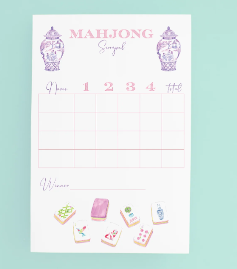 Mahjong Scorecard Pad - Taylor Tiles - Taylor Paladino