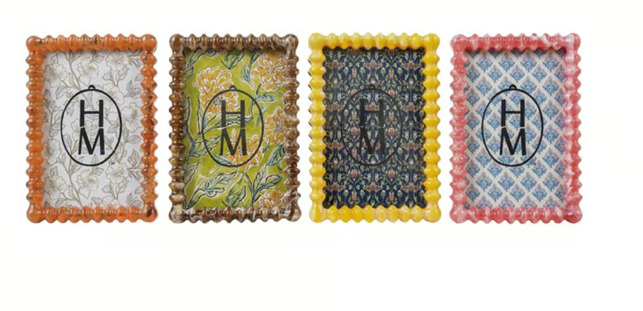 Marbled Resin and Glass Spindle Frames - Hazel Mazel