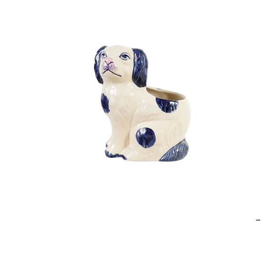 Stoneware Staffordshire Dog Shaped Container - Hazel Mazel