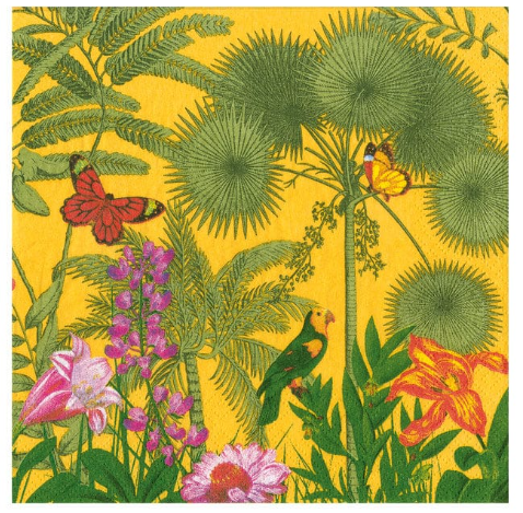 Paradise Garden - Canary - 40 count Cocktail Napkins - Caspari