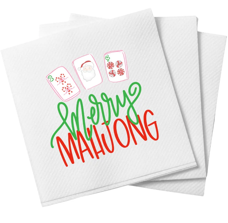 Merry Mahjong Cocktail Napkins - Pk of 20 - Busy Bee Gifts