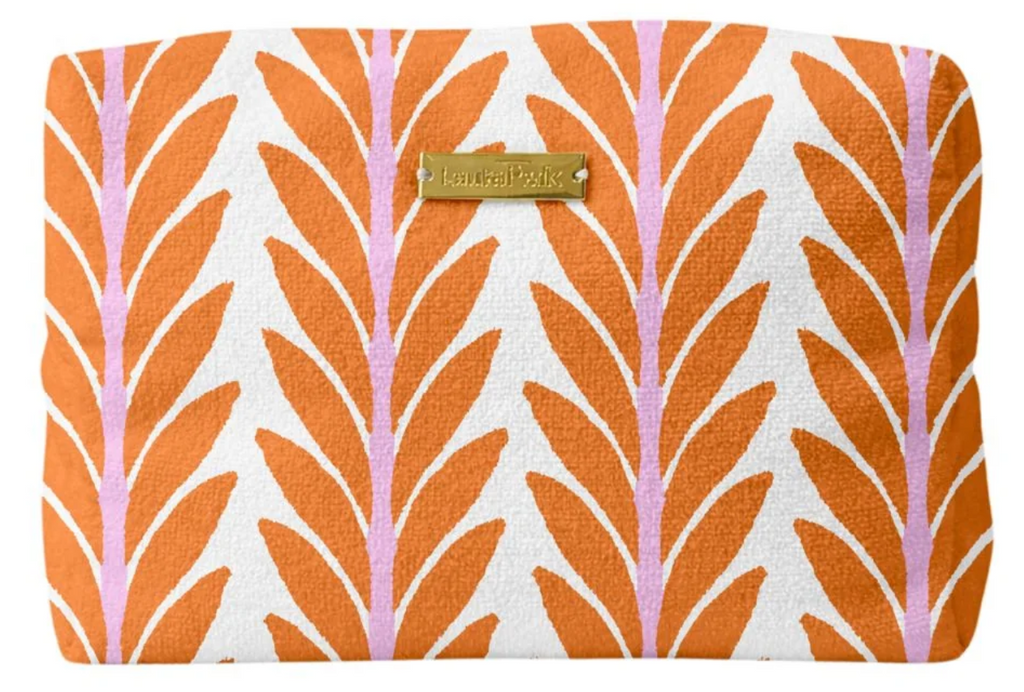 Frond Orange Terry Beach Pouch - Laura Park
