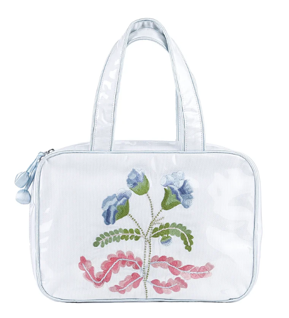 Carnation Hanging Cosmetic Bag - Blue - Lenora