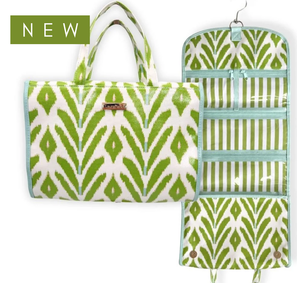 LAURA PARK DESIGNS Petite Frond Green Hanging Travel Case