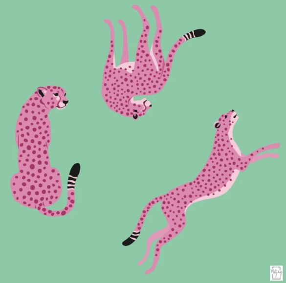 Flirty Leopard Mahjong Mat - Mint Julep - Bespoke Mahjong