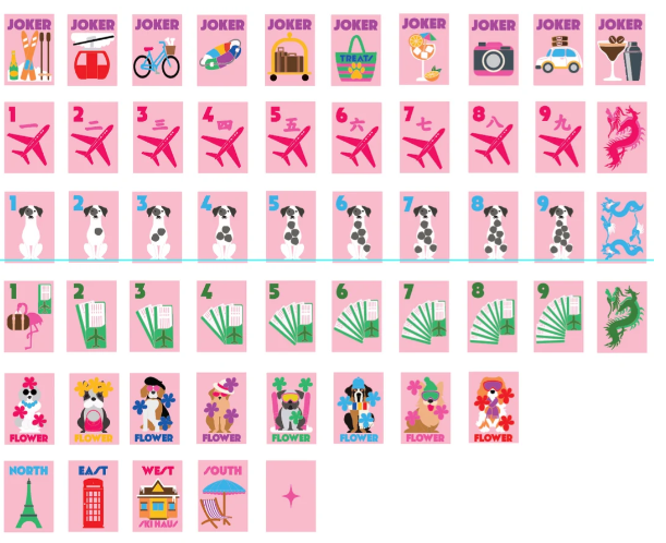 Getaway Dogs Mahjong Tiles - Bespoke x Gray Malin