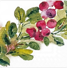 IHR Ideal Home Range Cocktail Napkins Disposable 3-Ply Paper  Cranberry Wreath