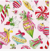 VINTAGE ORNAMENTS COCKTAIL NAPKINS