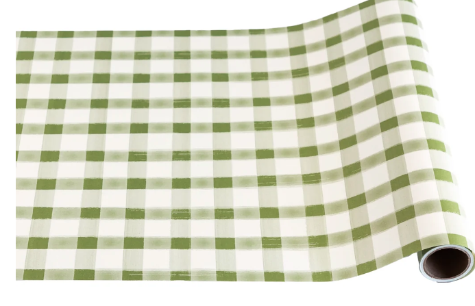 Moss Painted Check Runner