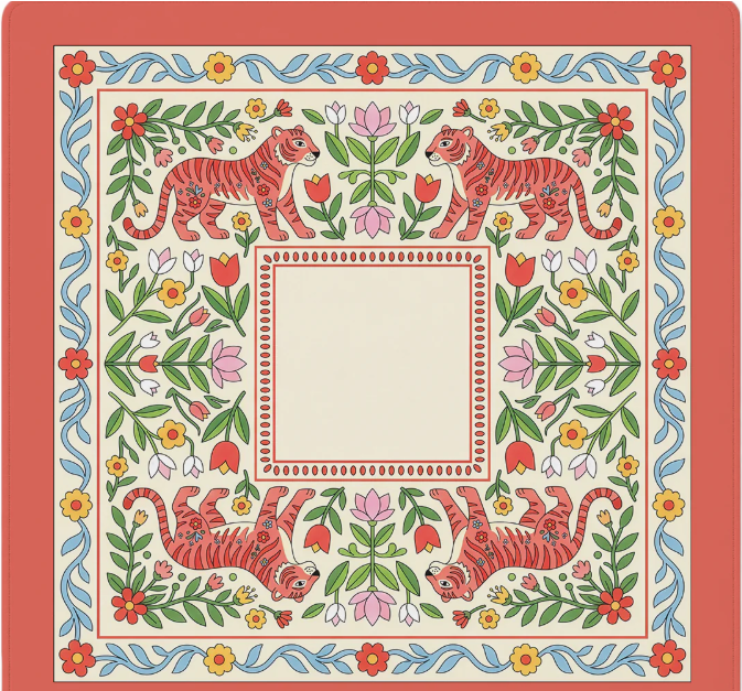 Mahjong by SI™ Tiger Lily Folklore Mahjong Mat Neoprene 33 x 33