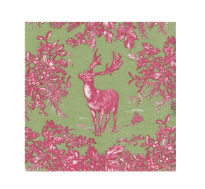 Stag Toile Cocktail Napkin - Caspari