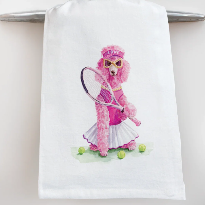 Tennis Poodle Tea Towel - Taylor Paladino