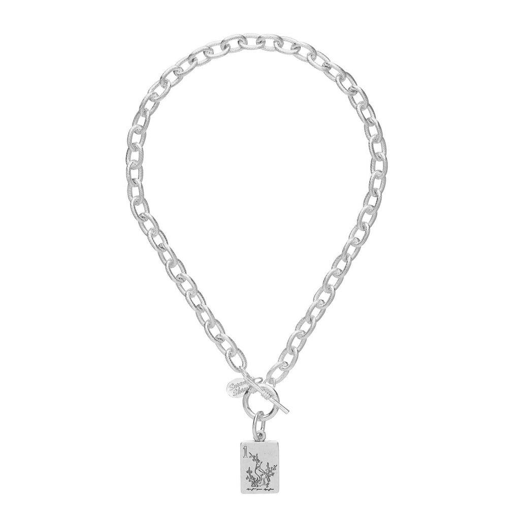 Silver 1 Bird Bam Mahjong Toggle Necklace - Susan Shaw