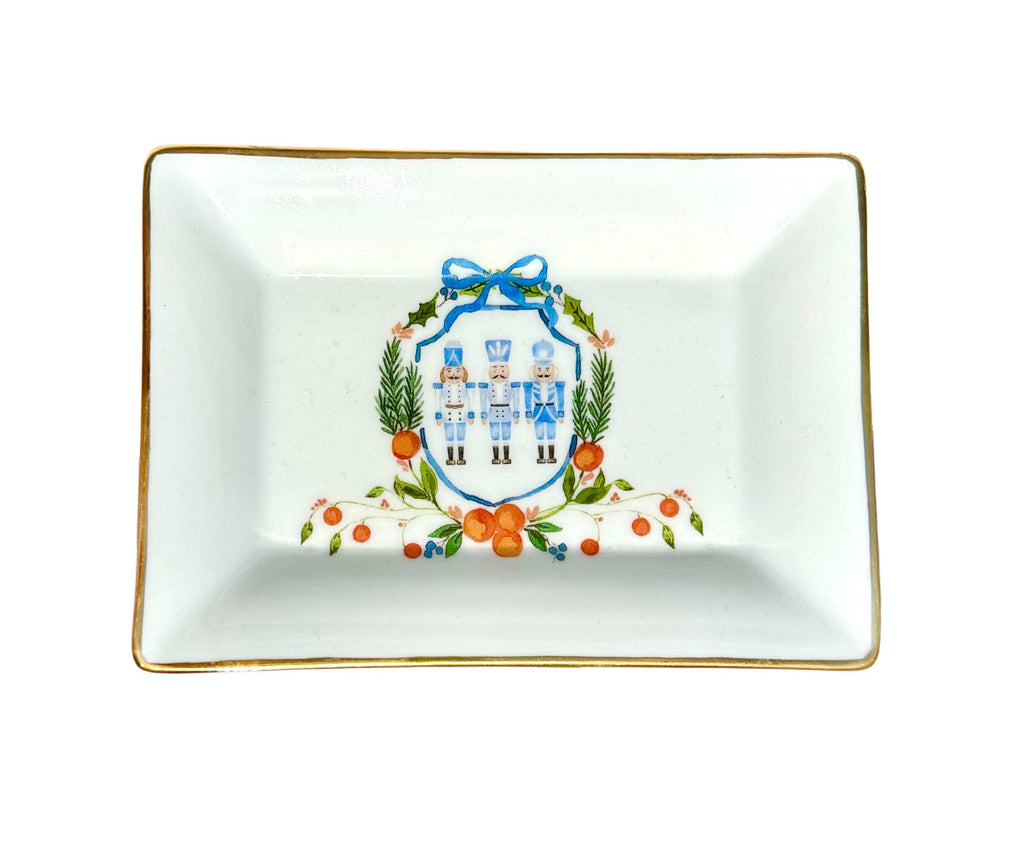 Nutcrackers Christmas Holiday Chinoiserie Trinket Tray - The French Bee