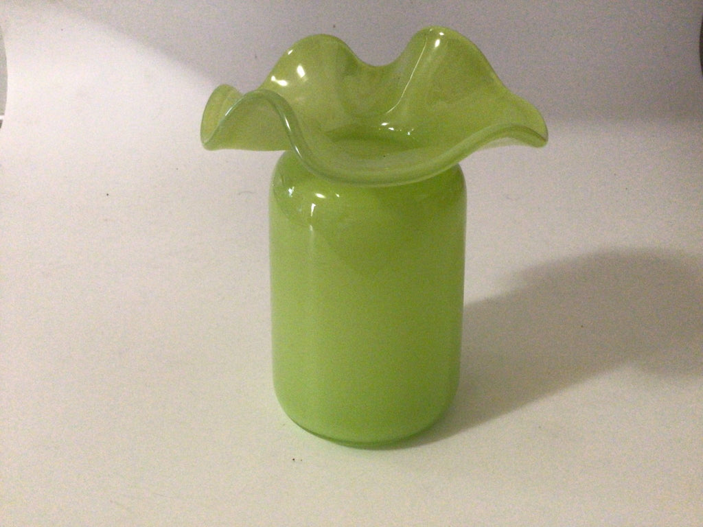 Apple Green Terra Glassworks Ruffled Bud Vase - Home 2 Court