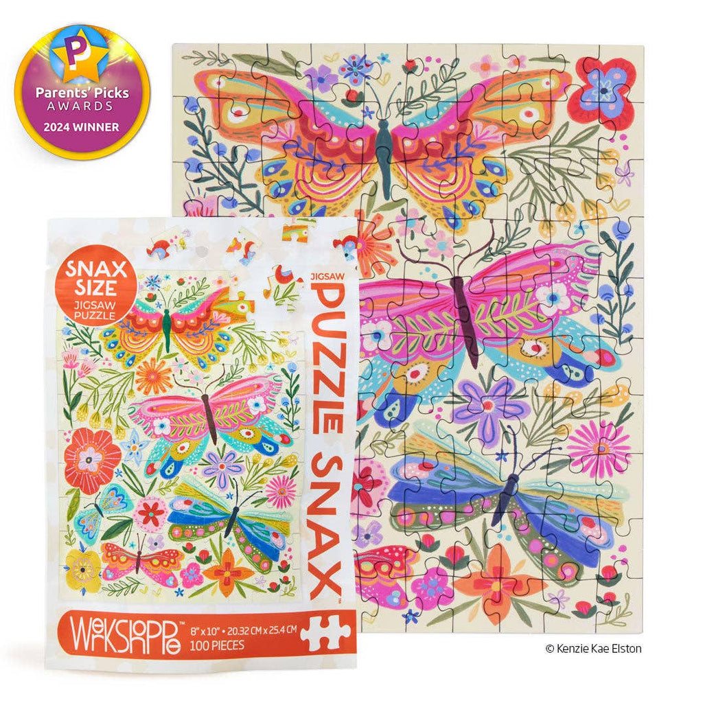 Butterfly Floral 100 Piece Puzzle Snax - Werkshoppe